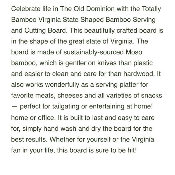 Totally Bamboo Virginia Cutting And Serving Board Kitchen Gently Used - Picture 10 of 12